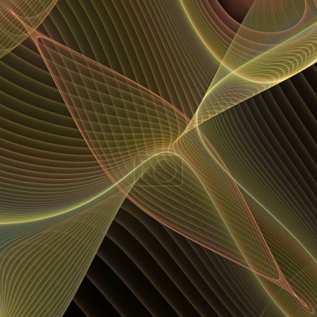 Foto de Serie Wave Function. Fondo de torbellino, torsión, patrón de onda interactiva sobre el tema de la ciencia moderna y la investigación. - Imagen libre de derechos