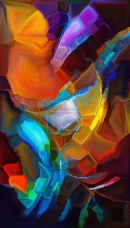 Photo for Colorful Abstract series. Composition of strokes and dubs of color paint on the subject of art, creativity and design. - Royalty Free Image