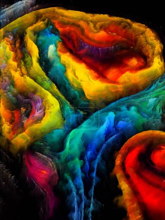 Téléchargez les photos : Série Color Dream. Interaction des formes peintes de formes organiques, des traits, des dubs et des taches de couleur sur le sujet de l'art, de l'imagination et du design. - en image libre de droit