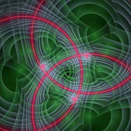 Wave Function series. Artistic abstraction of pattern of oscillating frequency waves on the subject of popular science, education and research.