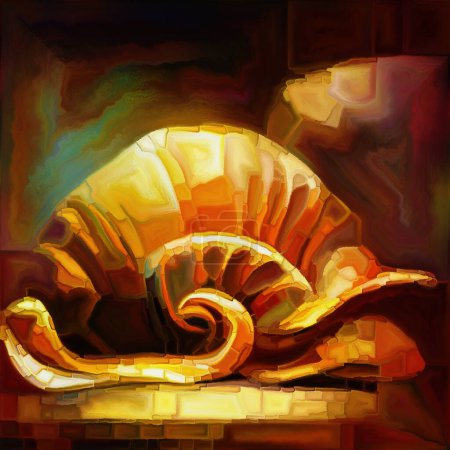 Foto de Nautilus Dream series. Composition of spiral structures, shell patterns, colors and abstract elements on the subject of sea life, nature, creativity, art and design. - Imagen libre de derechos