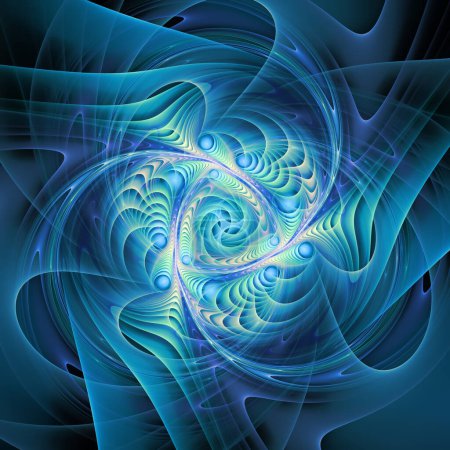 Quantum Dynamics series. vibración de onda y patrón dinámico de propagación sobre el tema de la ciencia y la investigación modernas.