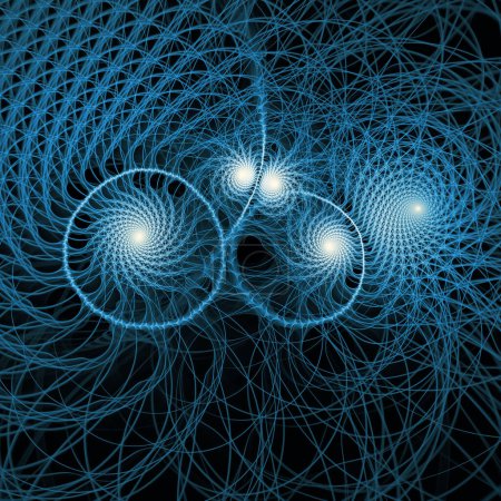 Foto de Serie Turbulencia Espacial. Disposición del patrón de ondas de frecuencia oscilantes sobre el tema de la ciencia popular, la educación y la investigación. - Imagen libre de derechos