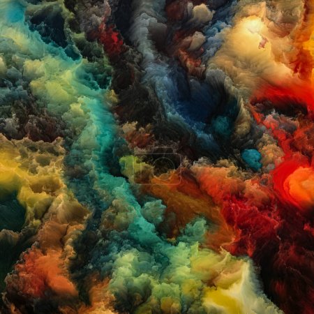 Serie Texturas Táctiles. Fondo abstracto hecho de colores texturizados sobre el tema del arte, la creatividad, la imaginación y el diseño gráfico. Los colores y texturas de lo virtual se hacen reales en abismos entre nosotros.