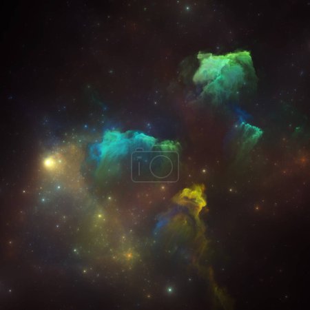 Téléchargez les photos : Nebulas de rêve série. Fond de nébuleuse peinte et étoiles fractales sur le thème de la science, de l'art, de la fantaisie et du graphisme. - en image libre de droit
