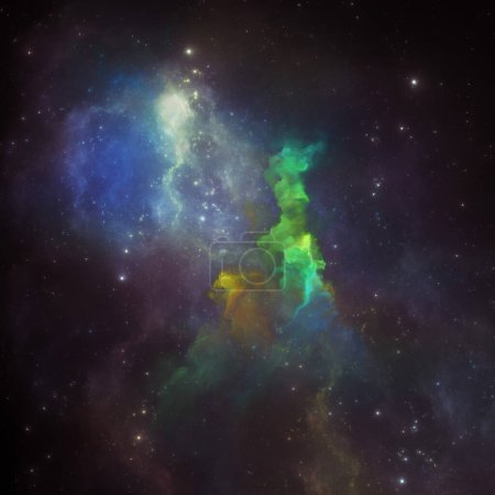 Téléchargez les photos : Nebulas de rêve série. Fond composé de nébuleuse peinte et d'étoiles fractales sur le thème de la science, de l'art, de la fantaisie et du graphisme. - en image libre de droit