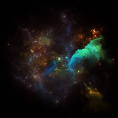 Photo for Dream Nebulas series. Background composition of painted nebula and fractal stars on the subject of science, art, fantasy and graphic design. - Royalty Free Image