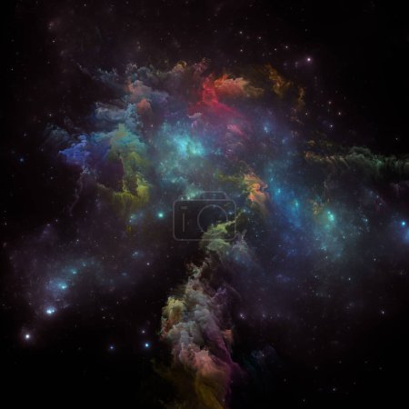 Foto de Dream Nebulas series. Disposición de nebulosas pintadas y estrellas fractales sobre el tema de la ilustración científica, la imaginación, el arte y el diseño. - Imagen libre de derechos
