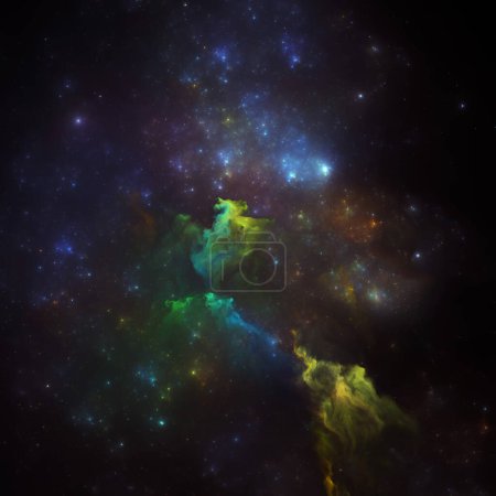 Téléchargez les photos : Nebulas de rêve série. Fond de nébuleuse peinte et étoiles fractales sur le thème de la science, de l'art, de la fantaisie et du graphisme. - en image libre de droit