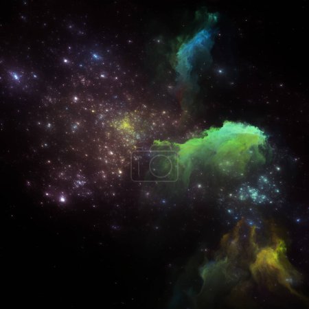 Foto de Dream Nebulas series. Composición de nebulosas pintadas y estrellas fractales sobre el tema de la ciencia, el arte, la fantasía y el diseño gráfico. - Imagen libre de derechos