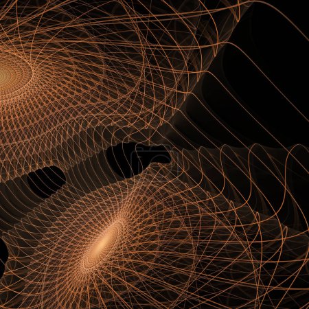 Foto de Serie Turbulencia Espacial. Diseño de telón de fondo del patrón de ondas de frecuencia oscilantes sobre el tema de la educación, la investigación y la ciencia moderna. - Imagen libre de derechos