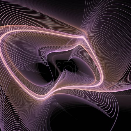 Space Turbulence series. Abstract background made of swirling, twisting, interacting wave pattern on the subject of popular science, education and research.