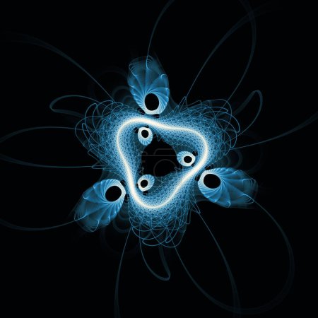 Foto de Serie Turbulencia Espacial. Diseño abstracto hecho de patrón de ondas de frecuencia oscilantes sobre el tema de la ciencia moderna y la investigación. - Imagen libre de derechos