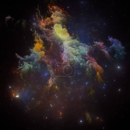 Téléchargez les photos : Nebulas de rêve série. Design fait d'étoiles fractales et nébuleuse peinte au sujet de l'illustration scientifique, l'imagination, l'art et le design. - en image libre de droit