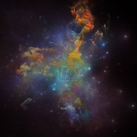 Téléchargez les photos : Nebulas de rêve série. Conception abstraite en nébuleuse peinte et étoiles fractales sur le thème de la science, de l'art, de la fantaisie et du graphisme. - en image libre de droit