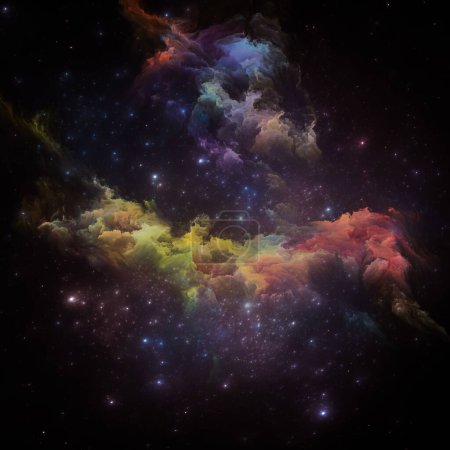 Téléchargez les photos : Nebulas de rêve série. Composition de nébuleuses peintes et d'étoiles fractales sur le thème de l'illustration scientifique, de l'imagination, de l'art et du design. - en image libre de droit