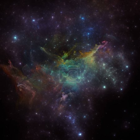 Foto de Dream Nebulas series. Composición de nebulosas pintadas y estrellas fractales sobre el tema de la ciencia, el arte, la fantasía y el diseño gráfico. - Imagen libre de derechos