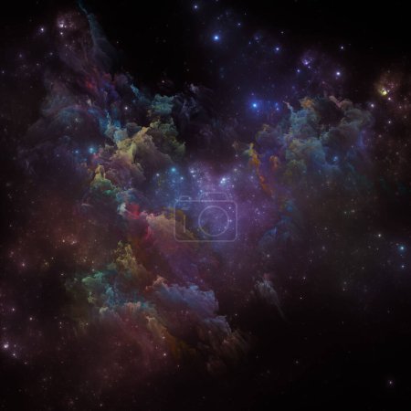 Téléchargez les photos : Nebulas de rêve série. Fond composé de nébuleuse peinte et d'étoiles fractales sur le thème de la science, de l'art, de la fantaisie et du graphisme. - en image libre de droit