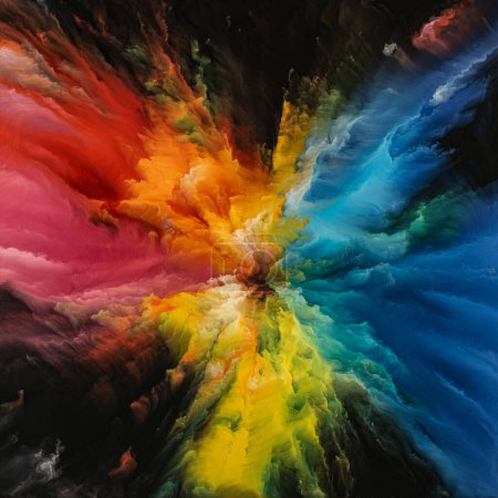 Téléchargez les photos : Série Selfhood of Colors. Composition de textures dynamiques colorées sur le thème de la créativité, de l'imagination, de l'art et du design. Lorsque les connexions humaines reculent, les voix des couleurs et des textures avancent. - en image libre de droit