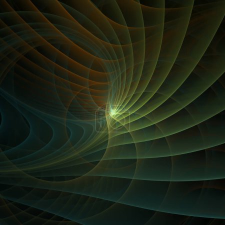 Serie Turbulencia Espacial. Diseño abstracto hecho de remolino, torsión, patrón de onda interactiva sobre el tema de la ciencia popular, la educación y la investigación.