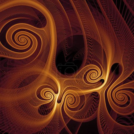 Foto de Quantum Dynamics series. Antecedentes composición de remolino, torsión, interactuar patrón de onda sobre el tema de la ciencia moderna y la investigación. - Imagen libre de derechos