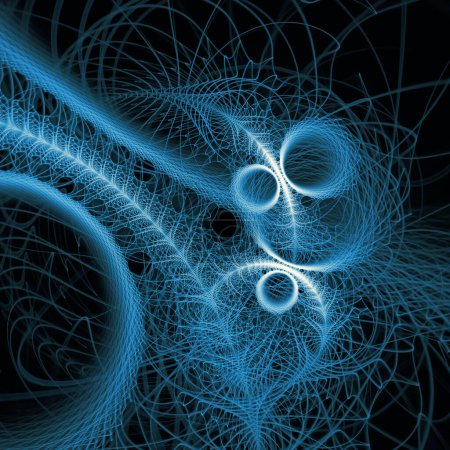 Photo for Space Turbulence series. Abstract background made of swirling, twisting, interacting wave pattern on the subject of popular science, education and research. - Royalty Free Image