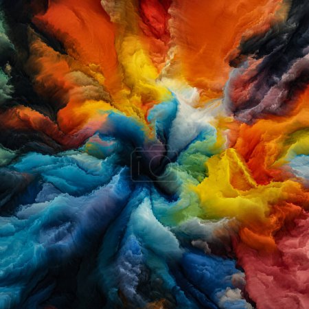 Serie Voice of Colors. Hintergrundgestaltung farbiger dynamischer Texturen zum Thema Kunst, Kreativität, Fantasie und Grafikdesign. Die Farben und Texturen des Virtuellen werden in Abgründen zwischen uns real.