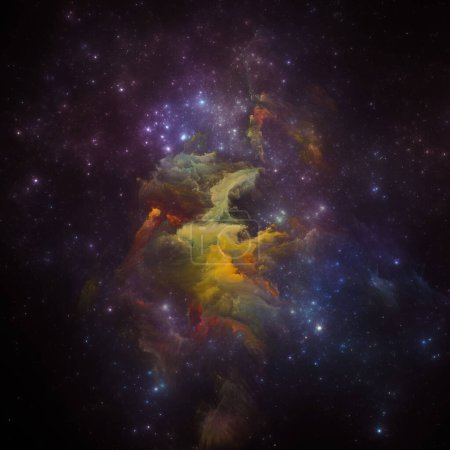 Foto de Dream Nebulas series. Composición de nebulosas pintadas y estrellas fractales sobre el tema de la ilustración científica, imaginación, arte y diseño. - Imagen libre de derechos