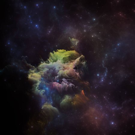 Foto de Dream Nebulas series. Fondo de nebulosa pintada y estrellas fractales sobre el tema de la ciencia, arte, fantasía y diseño gráfico. - Imagen libre de derechos