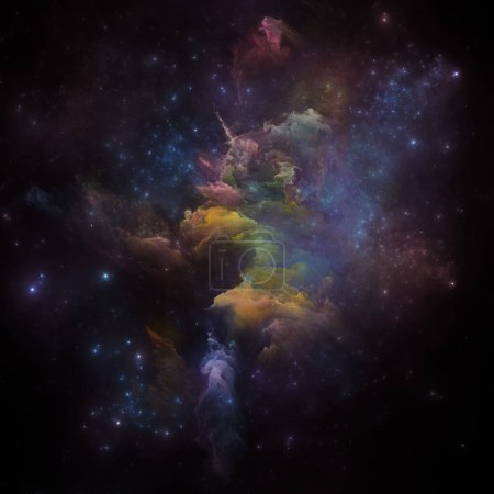 Téléchargez les photos : Nebulas de rêve série. Fond de nébuleuse peinte et étoiles fractales sur le thème de l'illustration scientifique, de l'imagination, de l'art et du design. - en image libre de droit