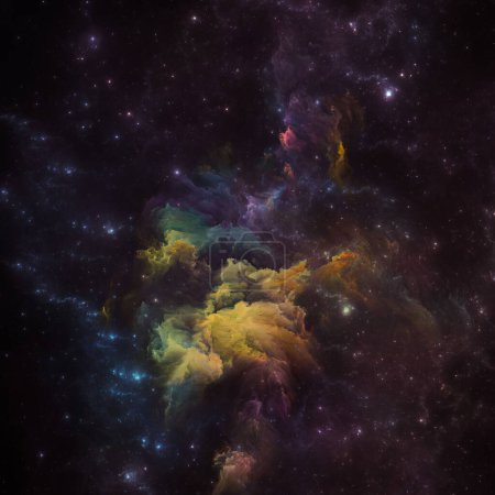 Téléchargez les photos : Nebulas de rêve série. Design composé de nébuleuse peinte et d'étoiles fractales au sujet de l'illustration scientifique, de l'imagination, de l'art et du design. - en image libre de droit