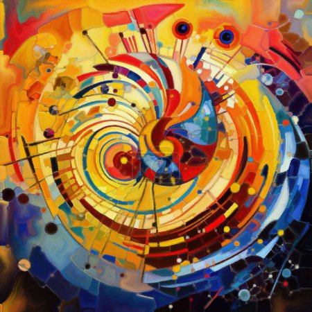 Color Shapes. Abstrakter Hintergrund aus der künstlerischen Wiedergabe von Farbformen zum Thema Kunst, Kreativität, Fantasie und Grafikdesign.