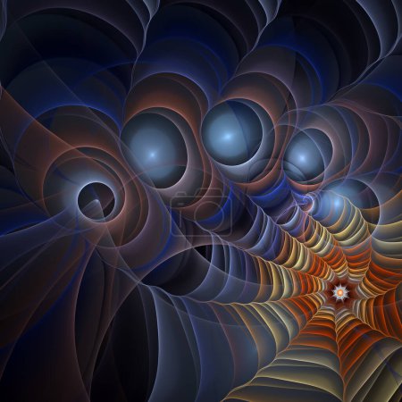 Foto de Quantum Dynamics series. Composición de la vibración de onda y el patrón dinámico de propagación sobre el tema de la ciencia y la investigación modernas. - Imagen libre de derechos