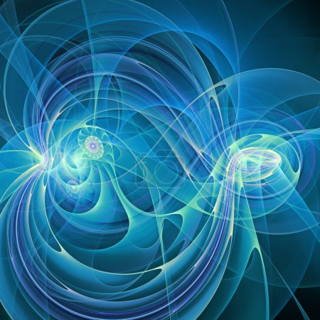 Foto de Serie Turbulencia Espacial. Composición del patrón de onda giratoria, giratoria e interactiva sobre el tema de la ciencia y la investigación modernas. - Imagen libre de derechos