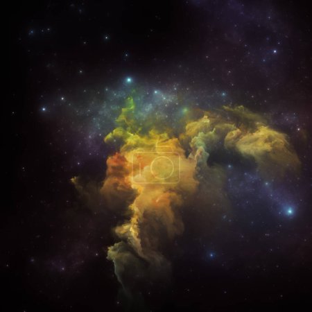 Foto de Dream Nebulas series. Abstracción artística de estrellas fractales y nebulosa pintada sobre el tema de la ciencia, arte, fantasía y diseño gráfico. - Imagen libre de derechos