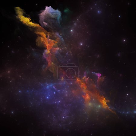 Foto de Dream Nebulas series. Fondo compuesto por nebulosa pintada y estrellas fractales sobre el tema de la ciencia, el arte, la fantasía y el diseño gráfico. - Imagen libre de derechos