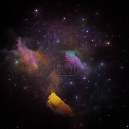 Foto de Dream Nebulas series. Fondo compuesto por estrellas fractales y nebulosa pintada sobre el tema de la ilustración científica, imaginación, arte y diseño. - Imagen libre de derechos