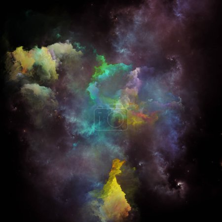 Photo for Dream Nebulas series. Abstract design made of painted nebula and fractal stars on the subject of scientific illustration, imagination, art and design. - Royalty Free Image