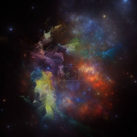 Photo for Dream Nebulas series. Design composed of painted nebula and fractal stars on the subject of scientific illustration, imagination, art and design. - Royalty Free Image