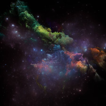 Foto de Dream Nebulas series. Fondo abstracto de estrellas fractales y nebulosa pintada sobre el tema de la ciencia, el arte, la fantasía y el diseño gráfico. - Imagen libre de derechos