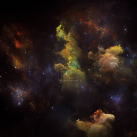 Foto de Dream Nebulas series. Diseño abstracto hecho de nebulosa pintada y estrellas fractales sobre el tema de la ciencia, el arte, la fantasía y el diseño gráfico. - Imagen libre de derechos