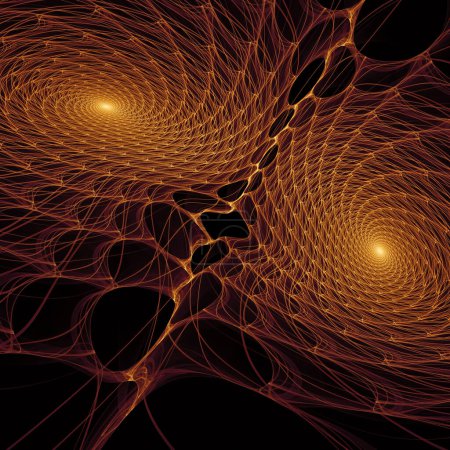 Foto de Serie Turbulencia Espacial. Diseño abstracto hecho de remolino, torsión, patrón de onda interactiva sobre el tema de la ciencia moderna y la investigación. - Imagen libre de derechos