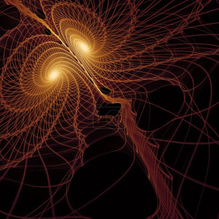 Serie Turbulencia Espacial. Antecedentes abstractos hechos de remolino, torsión, patrón de onda interactiva sobre el tema de la ciencia popular, la educación y la investigación.