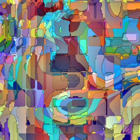 Color of Error series. Design composed of magnified and colorized pixel glitch area of interest on the subject of digital art, color perception, imagination and creativity.
