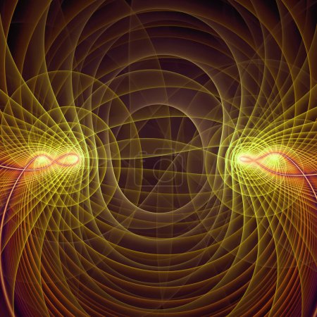 Foto de Serie Turbulencia Espacial. Composición del patrón de onda giratoria, giratoria e interactiva sobre el tema de la ciencia y la investigación modernas. - Imagen libre de derechos