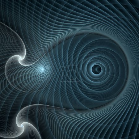 Foto de Serie Wave Function. Composición de la vibración de onda y el patrón dinámico de propagación en el tema de la educación, la investigación y la ciencia moderna. - Imagen libre de derechos