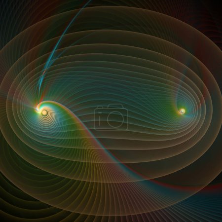 Photo for Wave Function series. Backdrop of swirling, twisting, interacting wave pattern on the subject of modern science and research. - Royalty Free Image