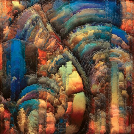 Tactile Textures Serie. Abstrakter Hintergrund aus strukturierten Farben zum Thema Kunst, Kreativität und Grafikdesign. Die Texturen des Virtuellen werden in Abgründen zwischen uns real.
