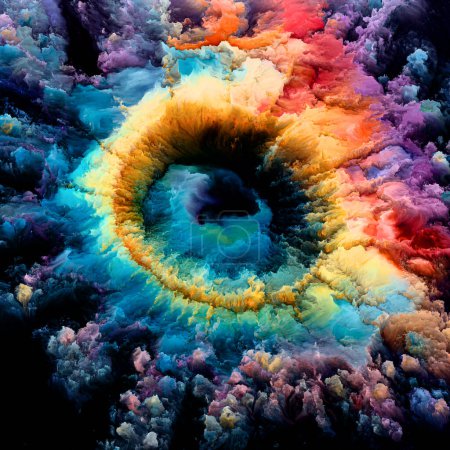 Série Selfhood of Colors. abstraction artistique des couleurs texturées au sujet de l'art, de la créativité et du graphisme. Les textures du virtuel deviennent réelles dans les gouffres entre nous.