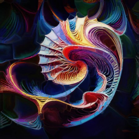 Color Shapes. Hintergrund aus digitaler Aquarellwiedergabe fragmentierter Muster von Farbformen zum Thema Kreativität, Fantasie, Kunst und Design.